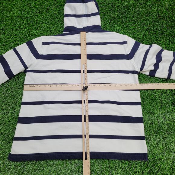 Ralph-Lauren Lace-Up Hoodie Womens Large 21x24 Stripes - Picture 6 of 14
